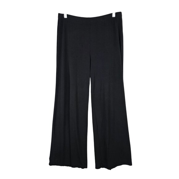 Womens Chicos Black Wide-Leg Stretch Pants Elastic Waist Comfortable Wear Size 1 - Picture 1 of 10